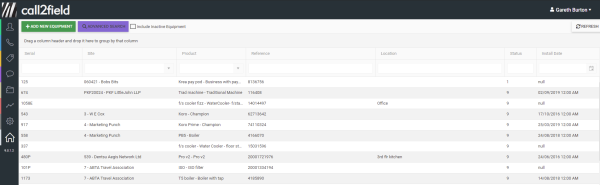equipment list view